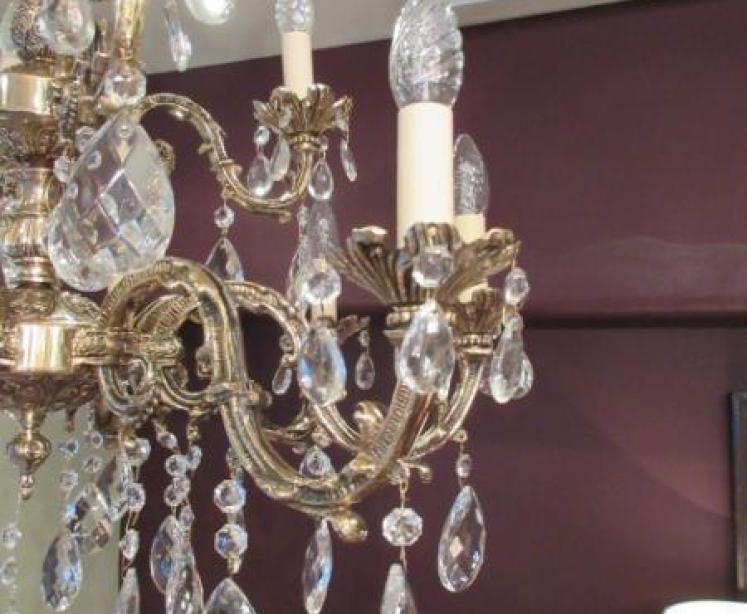 Stunning 1920's Cast Bronze Two Tier Chandelier - Image 3