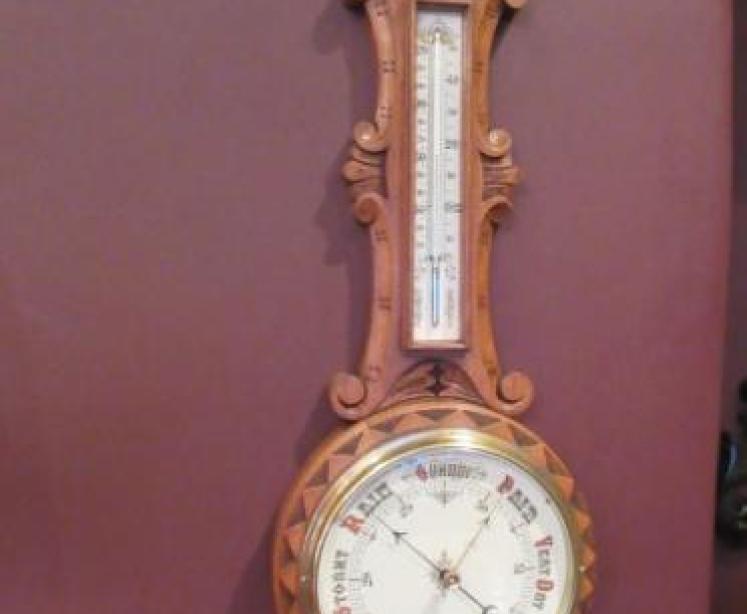 Mid Victorian Polished Oak Banjo Barometer - Image 1