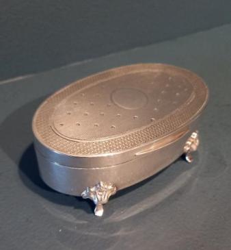 George V Silver Oval Ring Box
