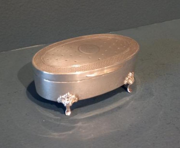 George V Silver Oval Ring Box - Image 5