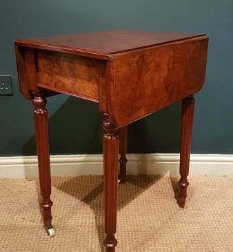 Early Victorian Figured Walnut Lamp Table