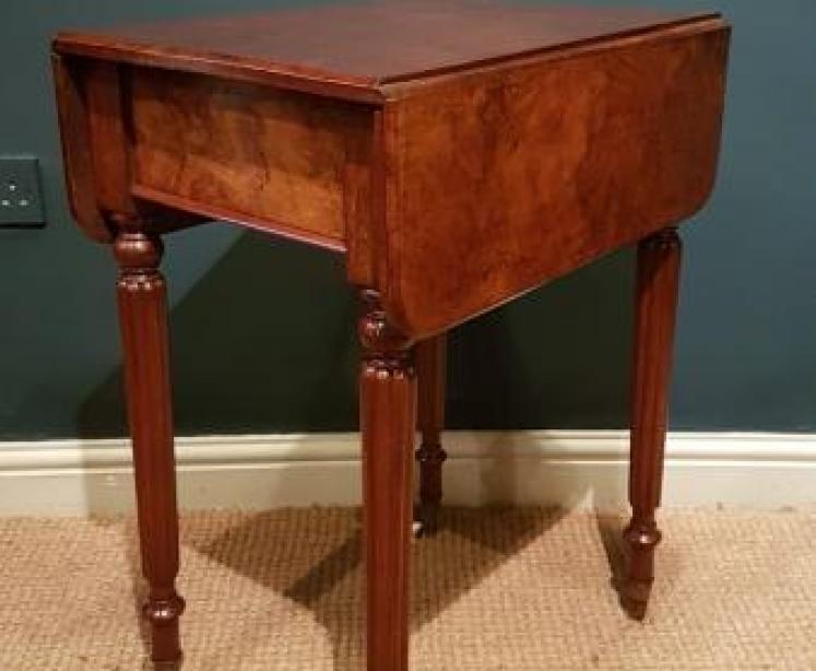 Early Victorian Figured Walnut Lamp Table - Image 1