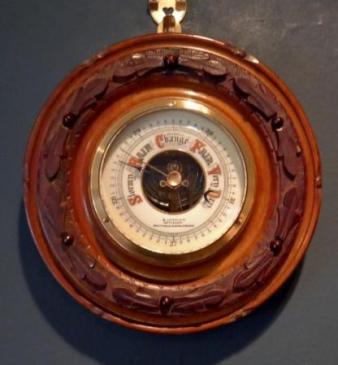 Victorian Walnut Carved Chelmsford Barometer