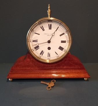 Victorian Brass Drum Station Master's Clock