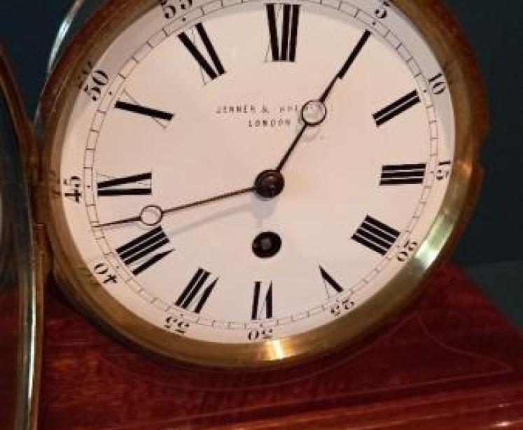 Victorian Brass Drum Station Master's Clock - Image 2