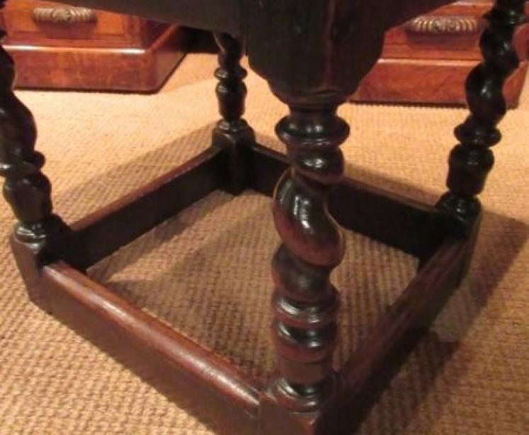 Very Unusual James II Period Oak Low Table - Image 4