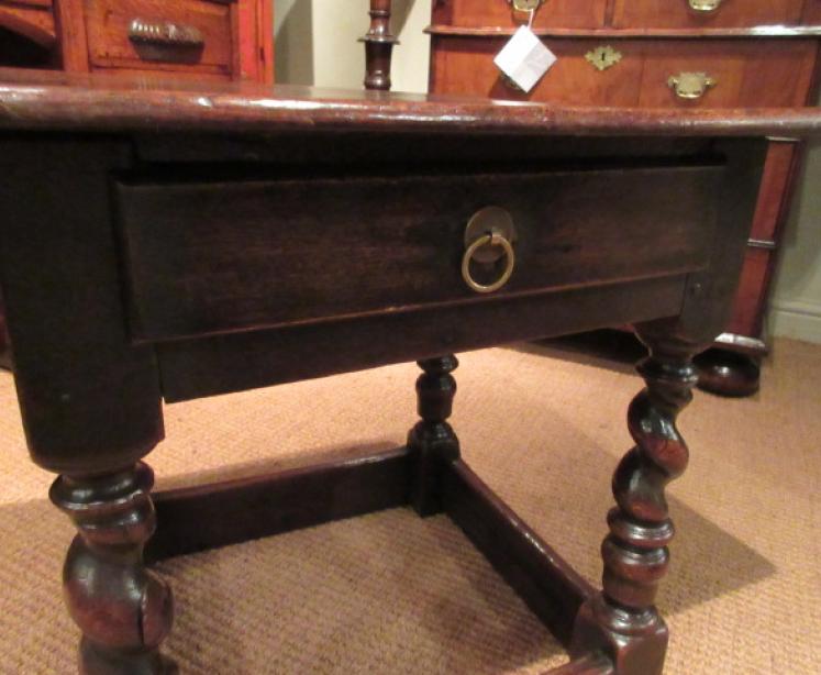Very Unusual James II Period Oak Low Table - Image 5