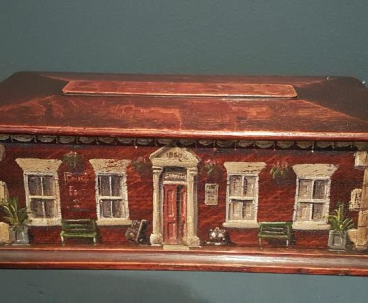 Victorian Oak Painted Country House Box - Image 5
