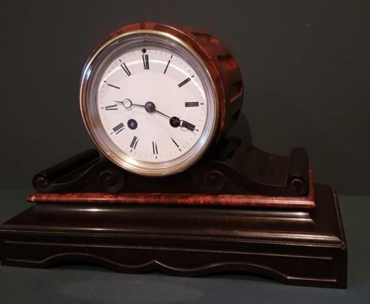 Victorian Slate and Marble Mantel Clock - Image 5