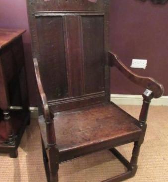 Very Original James II Period Oak Wainscot Armchair