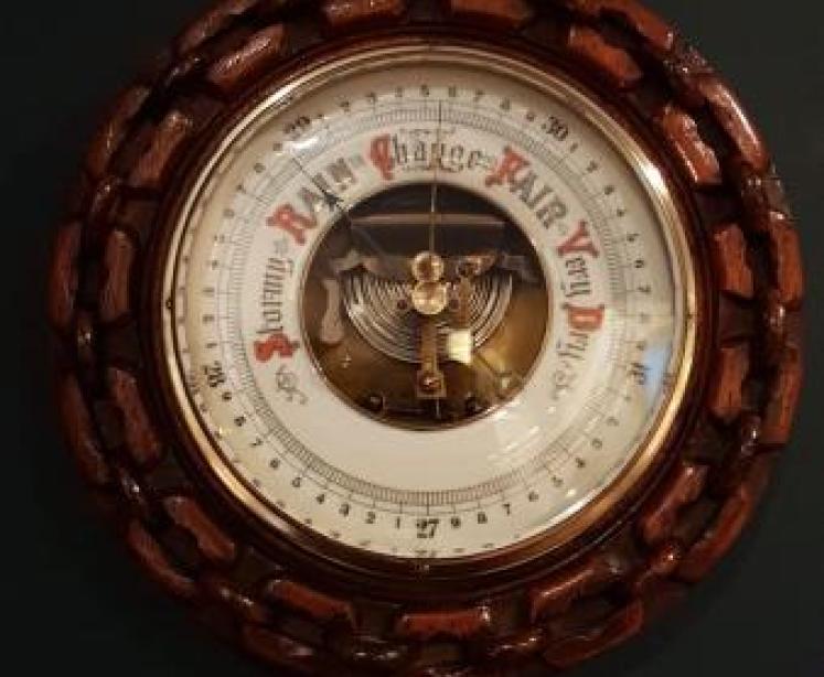 Victorian Carved Oak Barometer - Image 1