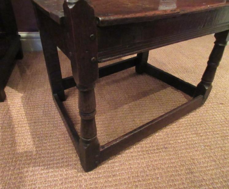 Very Original James II Period Oak Wainscot Armchair - Image 3