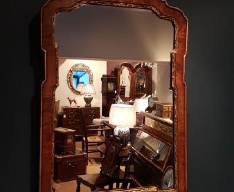 George III Style Walnut Mirror  - Image 3