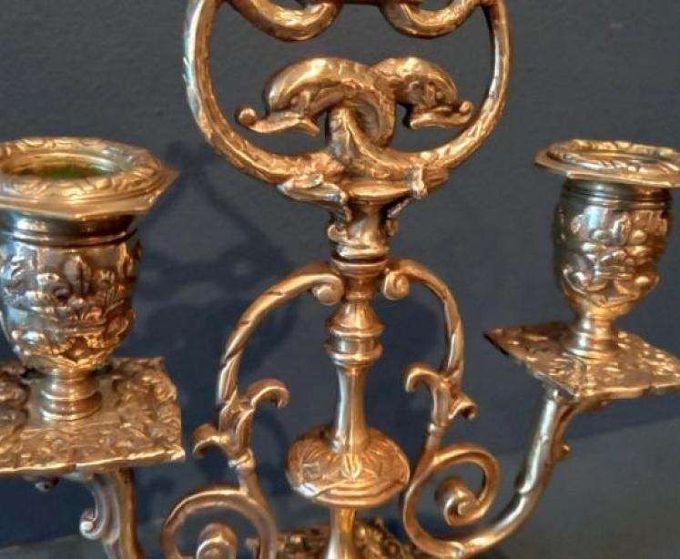 Pair of Victorian Brass Candelabra - Image 5