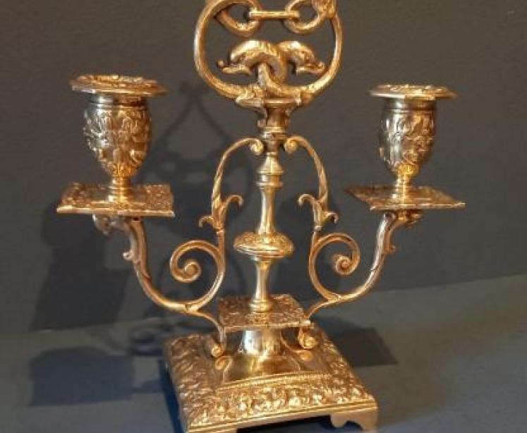 Pair of Victorian Brass Candelabra - Image 7