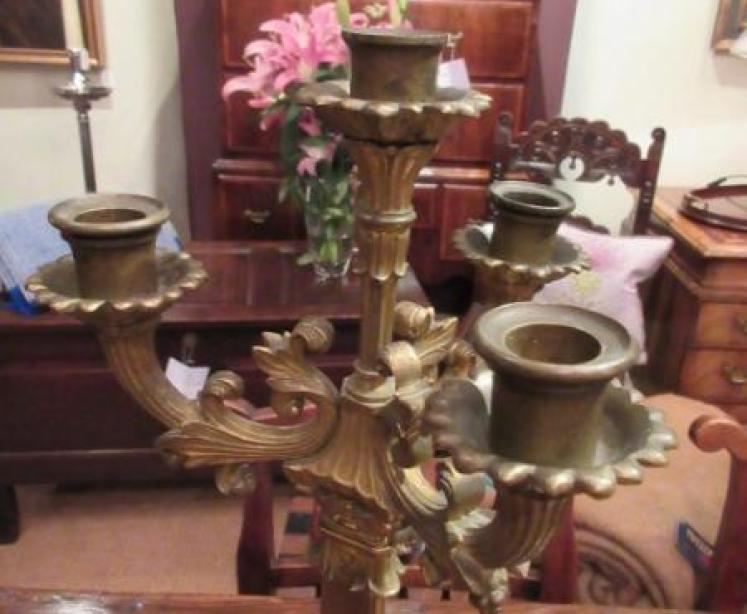 Stunning Pair of Mid 19th Century Gilt Ormolu Candleabra - Image 3