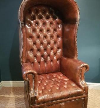 Outstanding Edwardian Leather Porters Chair