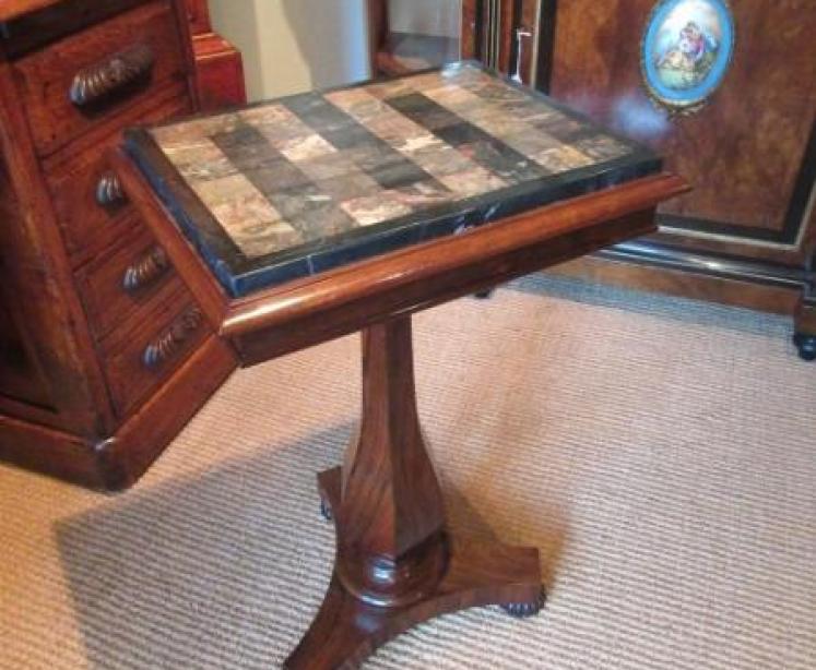 Regency Period Rosewood & Marble Specimen Table - Image 1