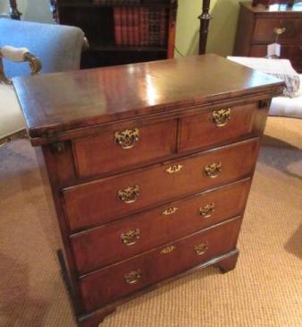 Very Small George I Period Figured Bachelor's Chest