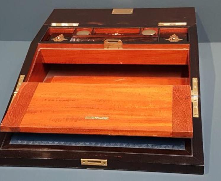 Brass Bound Coromandel Writing Slope - Image 4