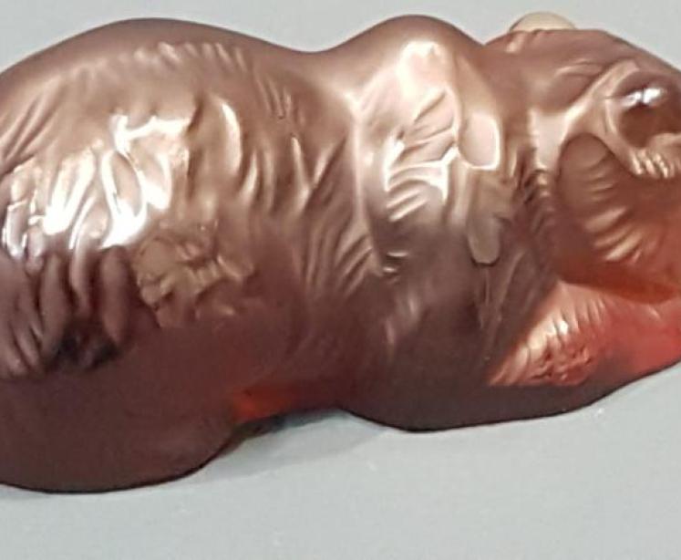 Signed Lalique Amber Bear - Image 2