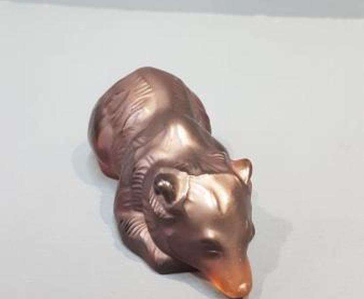 Signed Lalique Amber Bear - Image 3