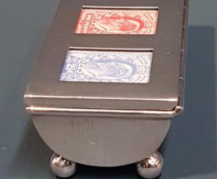 Silver Three Section Stamp Box - Image 2