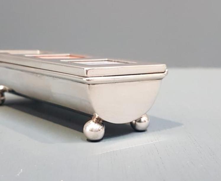 Silver Three Section Stamp Box - Image 7