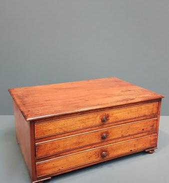 Small Victorian Walnut Table Top Collectors Chest