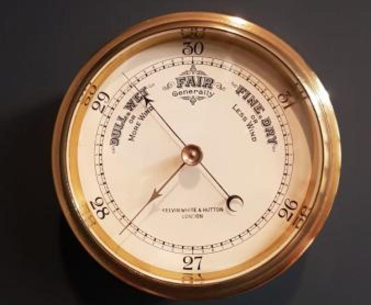 Edwardian London Made Ships Bulkhead Barometer - Image 1