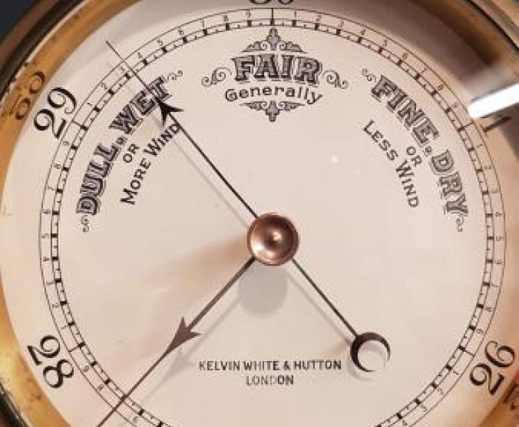 Edwardian London Made Ships Bulkhead Barometer - Image 3