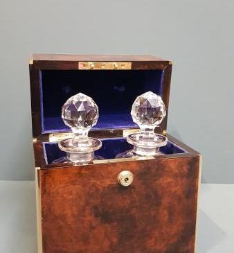 Superb Victorian Burr Walnut Tantalus Box