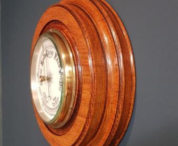 Victorian Oak Ships Barometer - Image 2