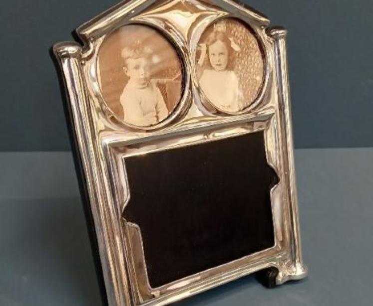 Rare Edwardian Silver Three Window Photo Frame - Image 7
