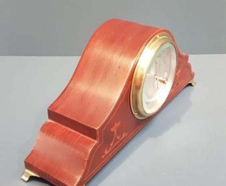 Fine Quality Inlaid Mahogany Barometer with Crescent Thermometer - Image 6