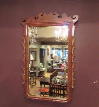 Superb George II Period Figured Walnut Mirror