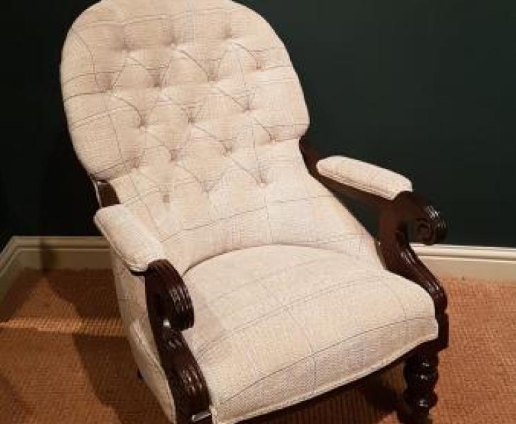 Victorian Rosewood Open Arm Chair - Image 1