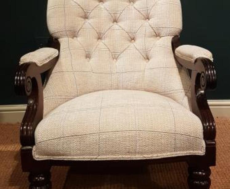 Victorian Rosewood Open Arm Chair - Image 2
