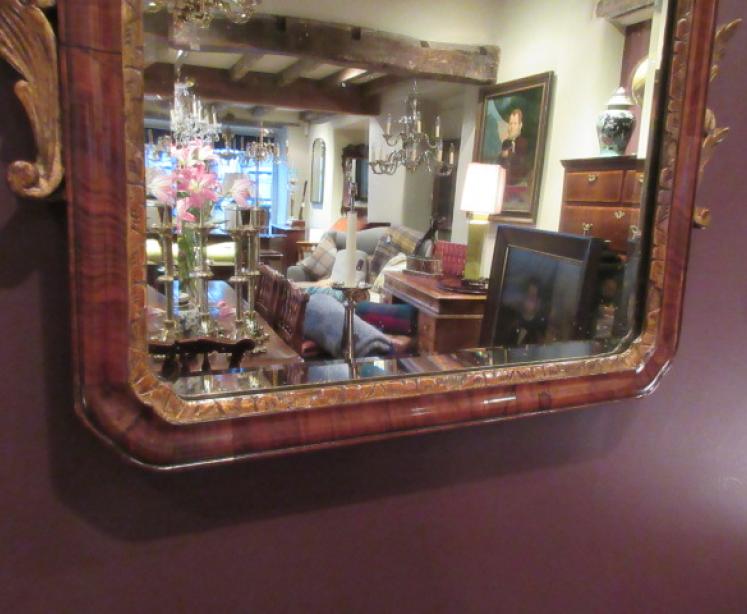 Superb George II Period Figured Walnut Mirror - Image 2