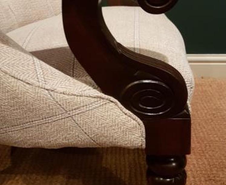 Victorian Rosewood Open Arm Chair - Image 4