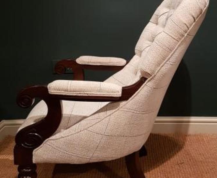 Victorian Rosewood Open Arm Chair - Image 5