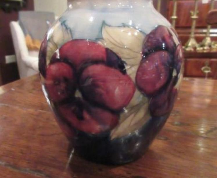 Early Moorcroft Pansy with Grey Top Vase  - Image 5