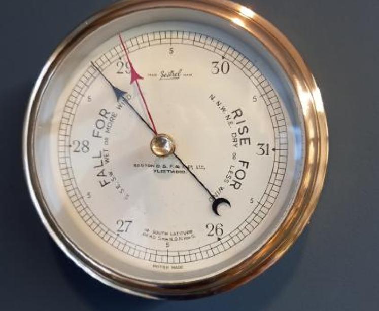 Fleetwood Polished Brass Bulkhead Marine Barometer - Image 1