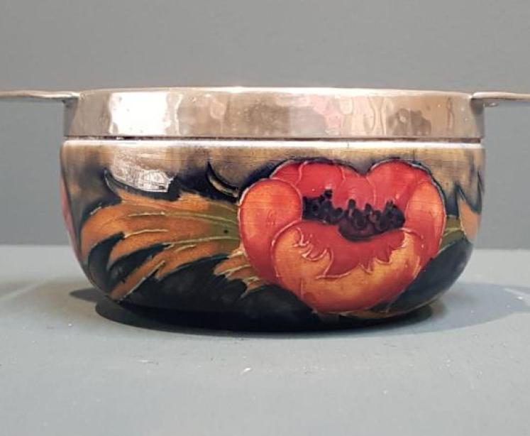 Moorcroft Big Poppy Pewter Mounted Dish - Image 7