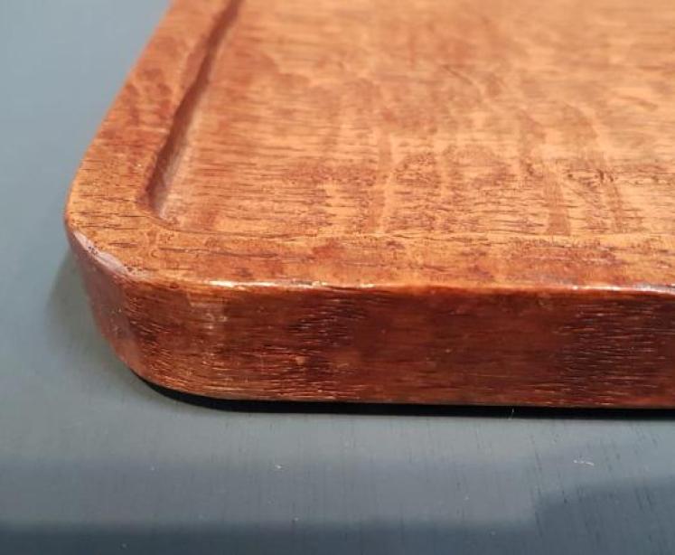 Superb 1940's Mouseman Oak Tray - Image 3