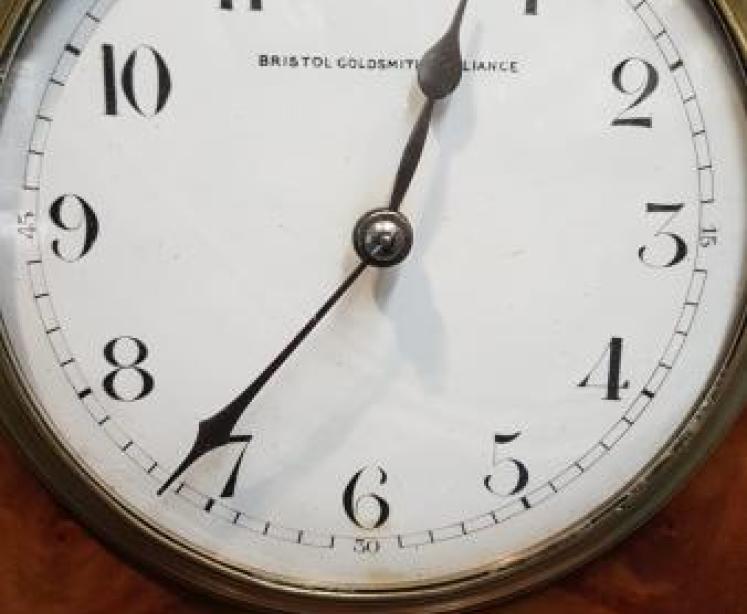 Victorian Burr Walnut Inlaid Mantel Clock - Image 3