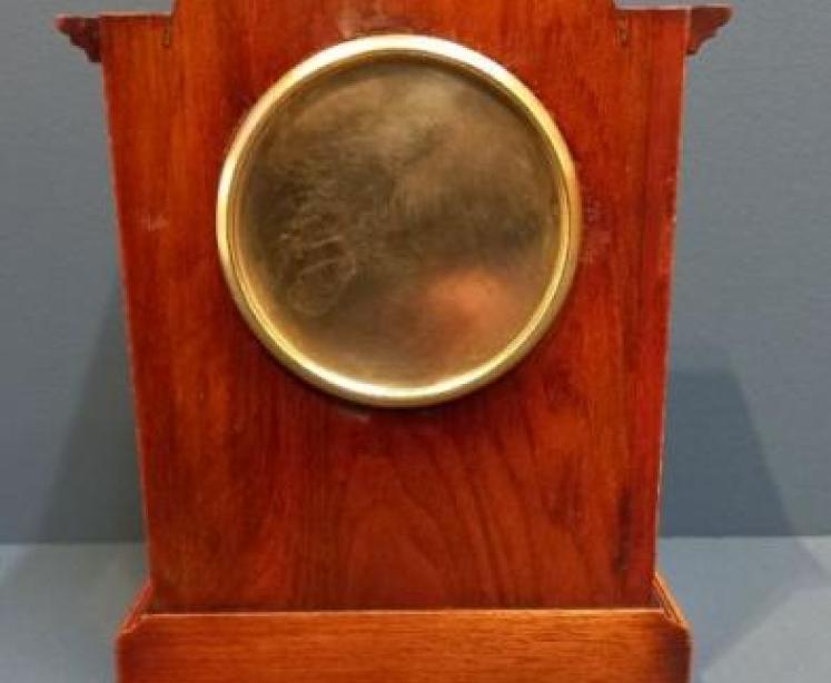 Victorian Burr Walnut Inlaid Mantel Clock - Image 7