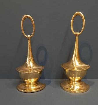 Pair of Regency Period Brass Door Stops