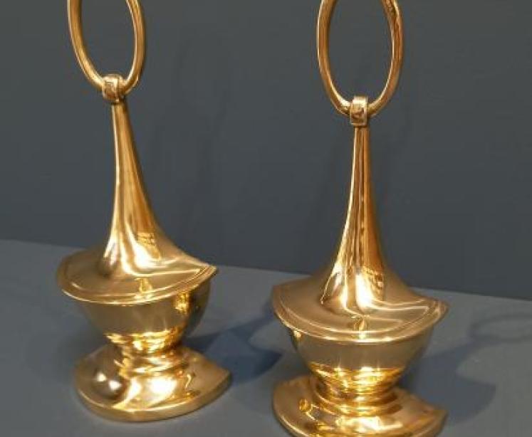 Pair of Regency Period Brass Door Stops - Image 2