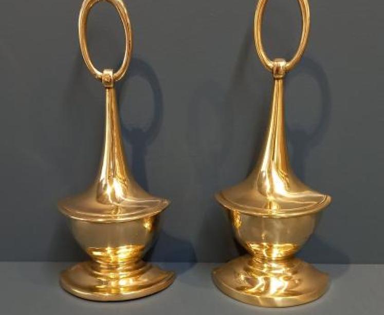 Pair of Regency Period Brass Door Stops - Image 7